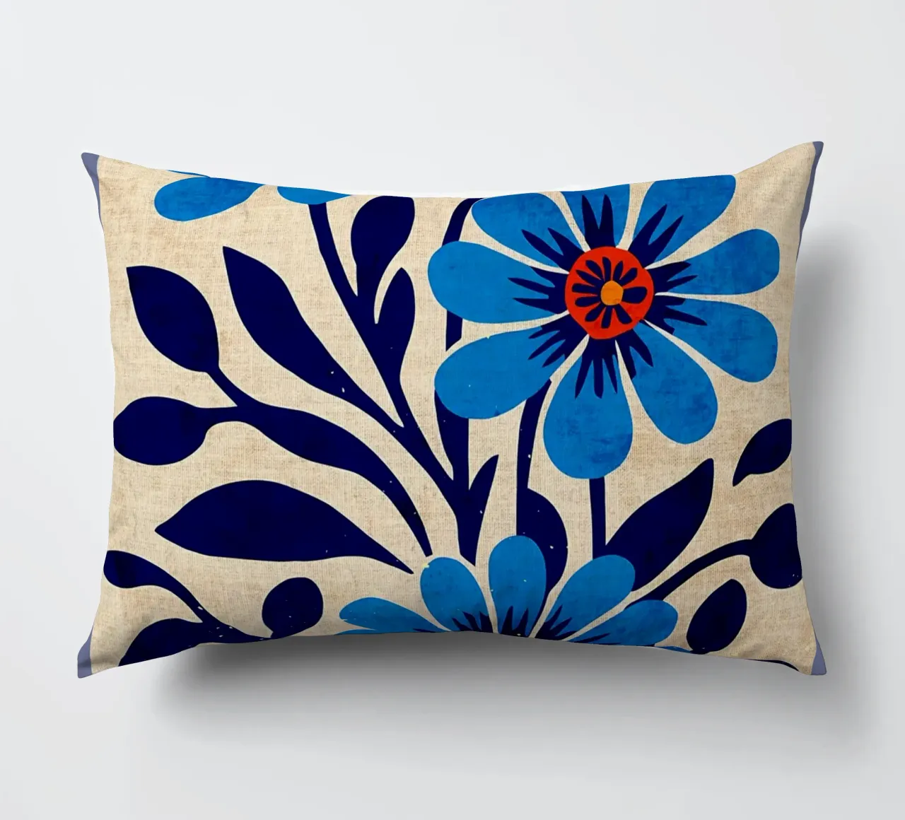 Fiori selvatici blu cuscino da Modern Geometry