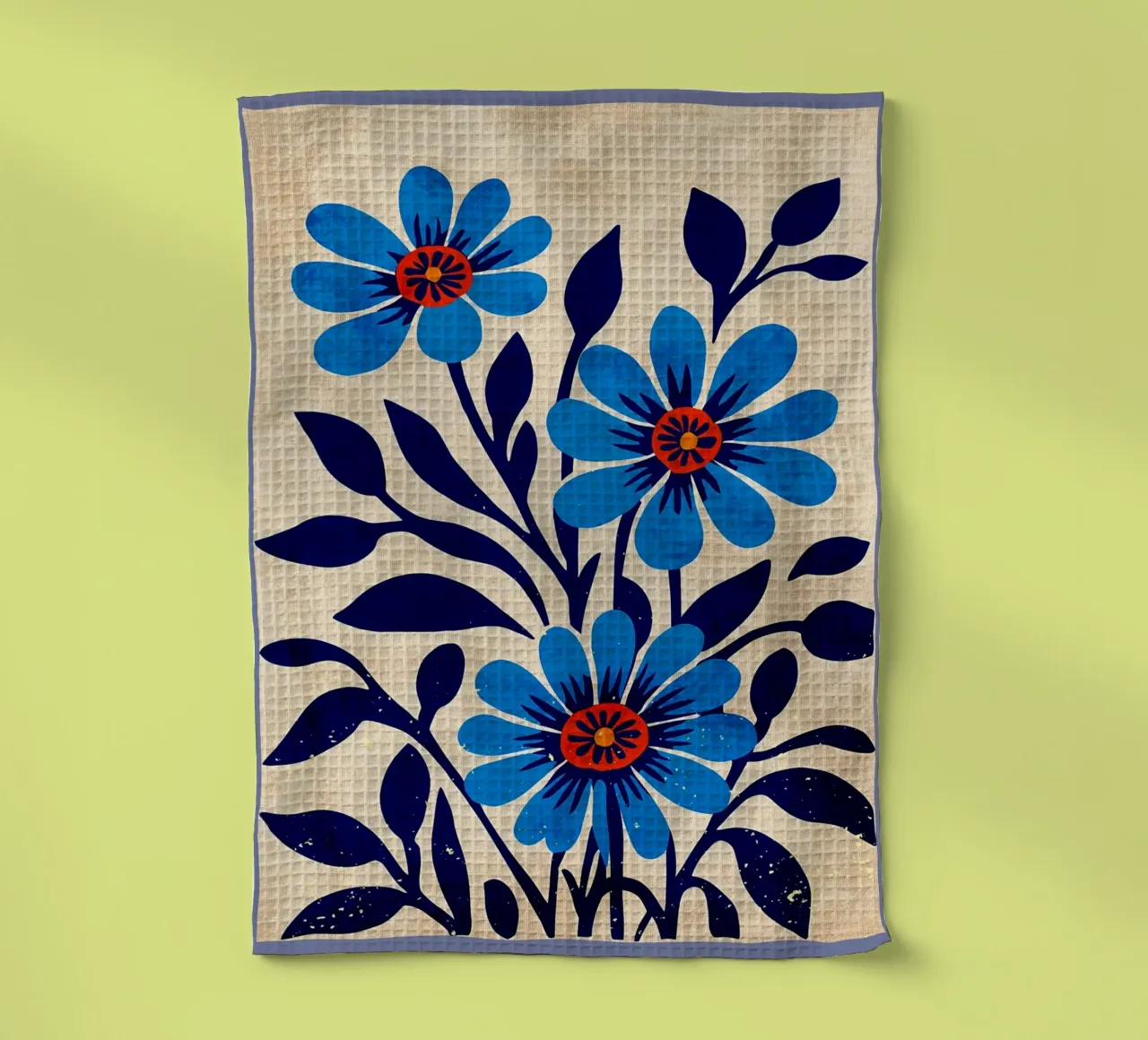 Fiori selvatici blu canovaccio da cucina da Modern Geometry
