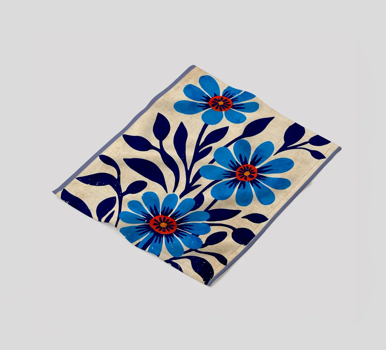 Fiori selvatici blu coperta in pile da Modern Geometry