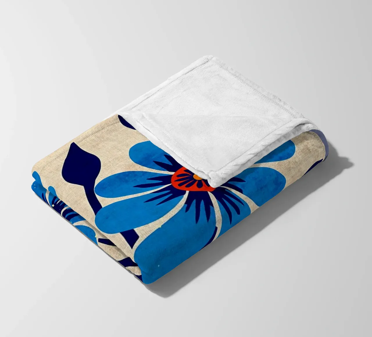Fiori selvatici blu coperta in pile da Modern Geometry