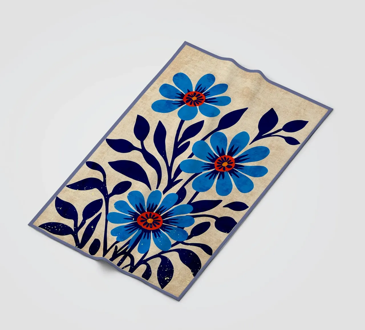 Fiori selvatici blu coperta in pile da Modern Geometry