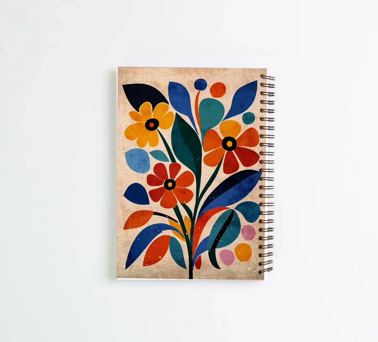 Fiori colorati e retrò diario ad anelli da Modern Geometry