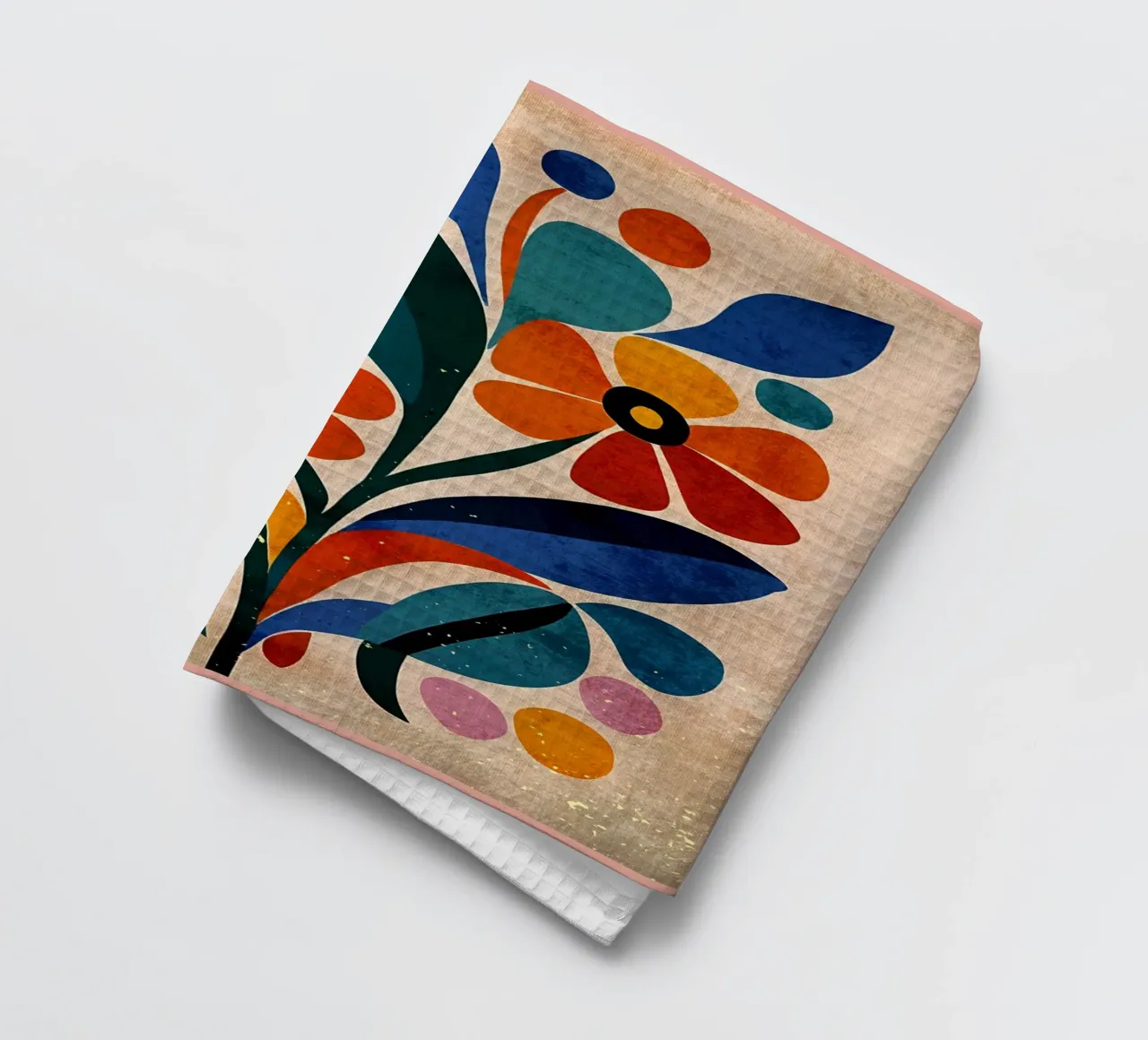 Fiori colorati e retrò canovaccio da cucina da Modern Geometry