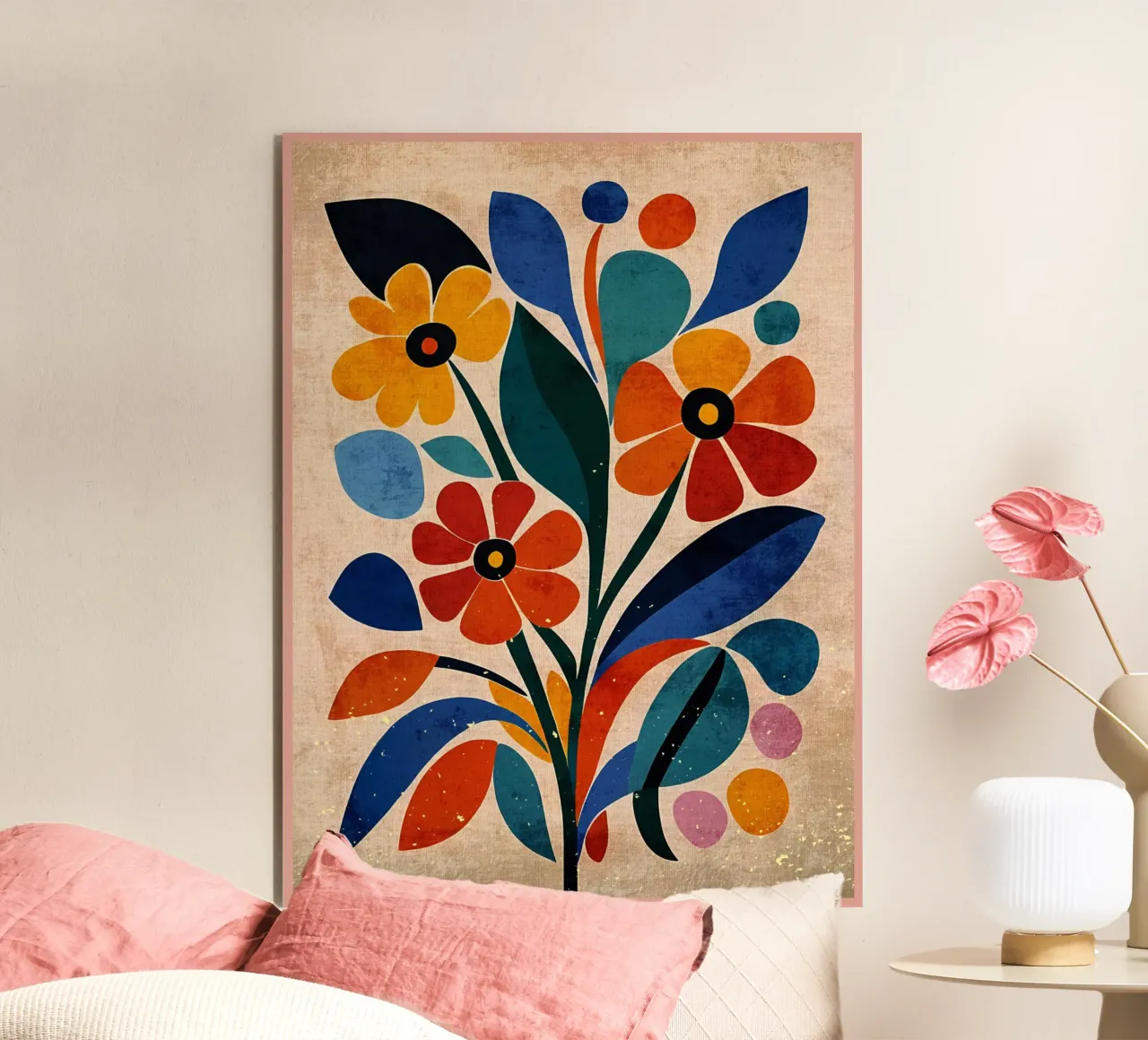 Fiori colorati e retrò alluminio dibond da Modern Geometry