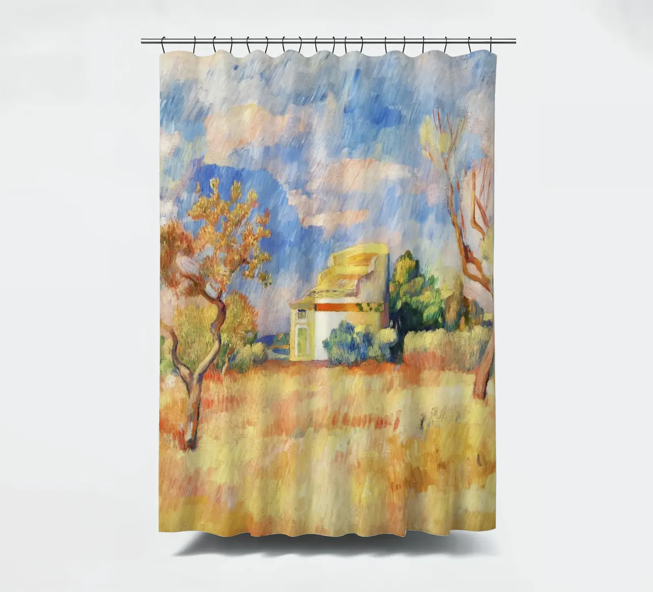 Dovecote at Bellevue by Paul Cézanne shower curtain by Venus Art