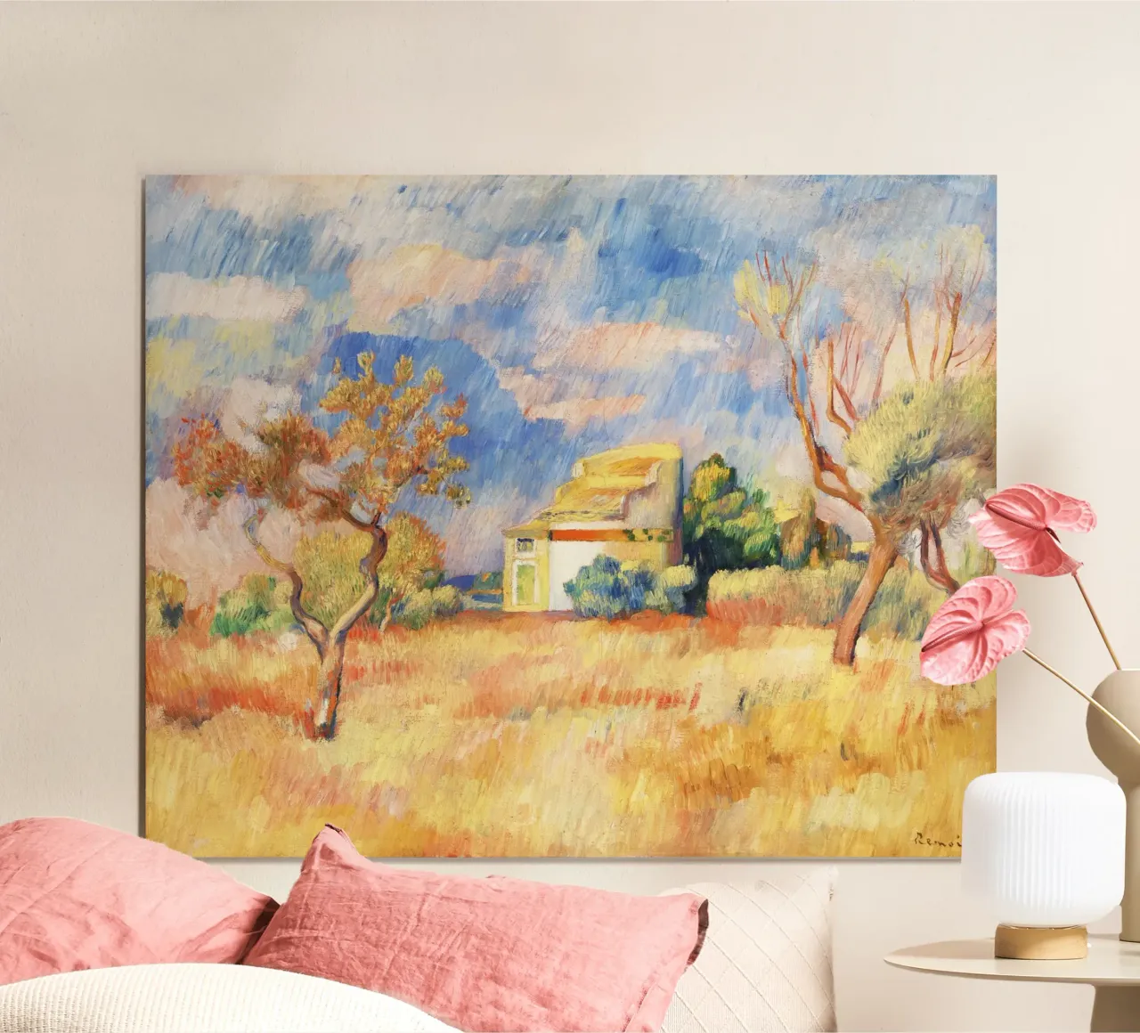 Dovecote at Bellevue by Paul Cézanne poster with aluminum frame by Venus Art