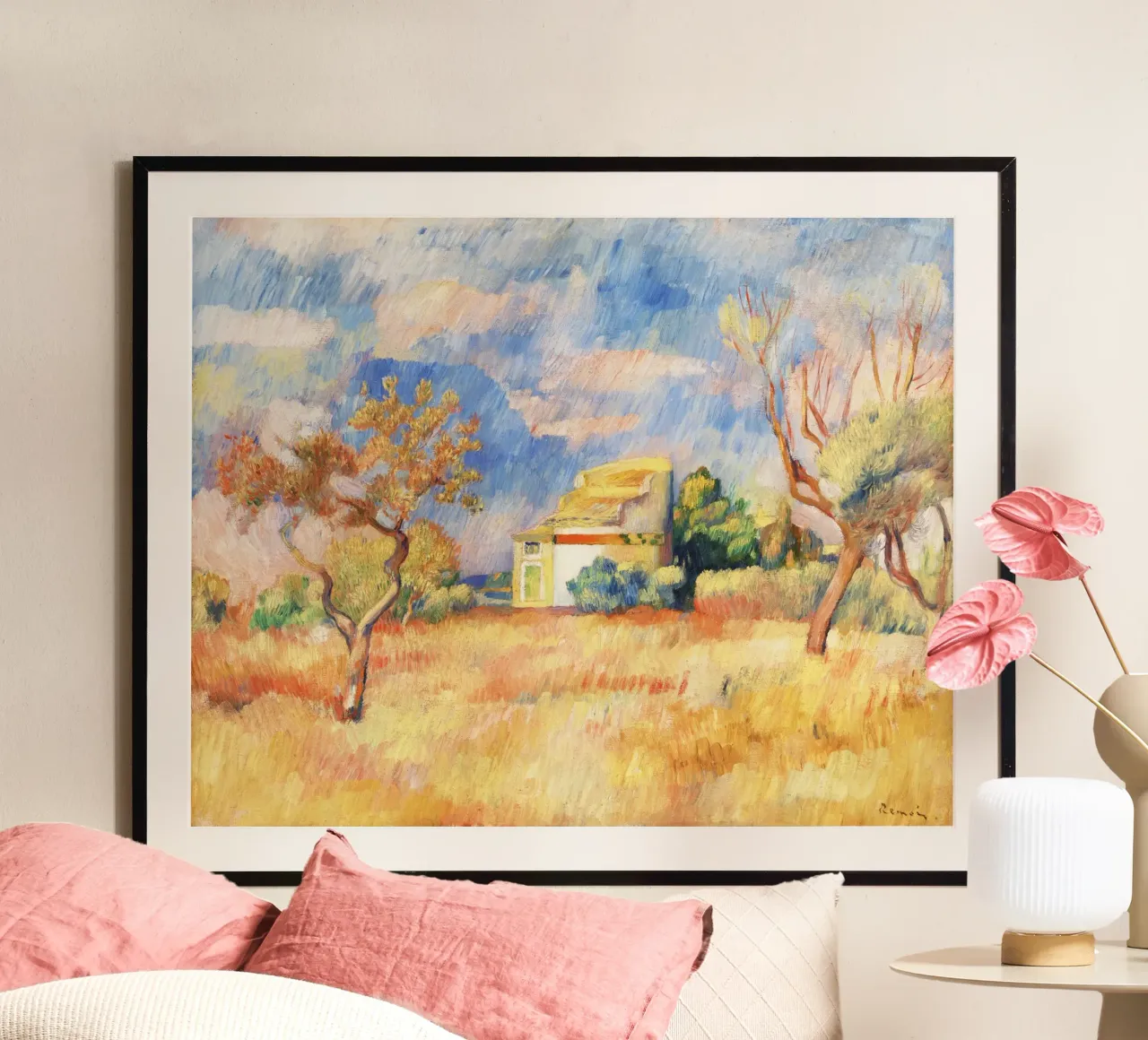 Dovecote at Bellevue by Paul Cézanne poster with aluminum frame by Venus Art