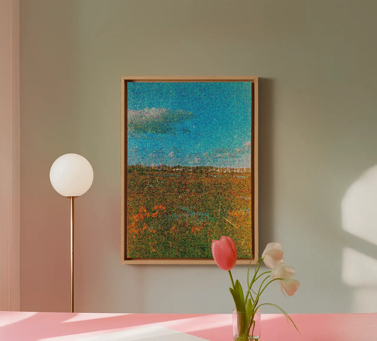 open space daytime canvas with Floater frame by prindy