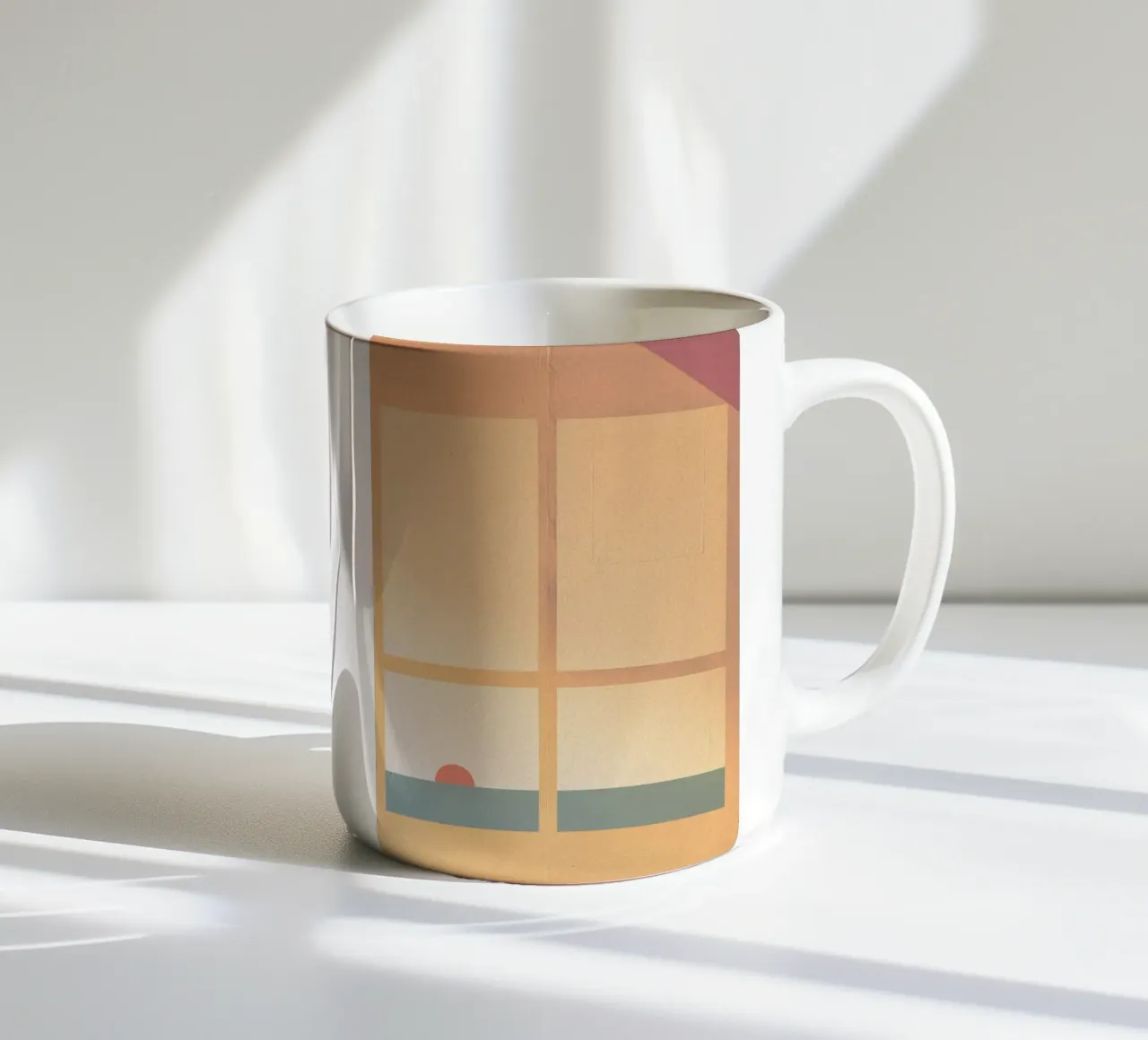 sunset horizon square Keramik Tasse von Histrol