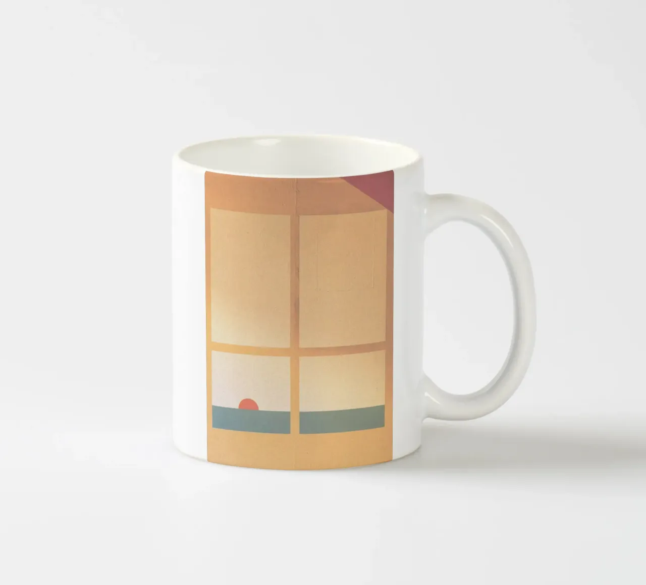sunset horizon square Keramik Tasse von Histrol