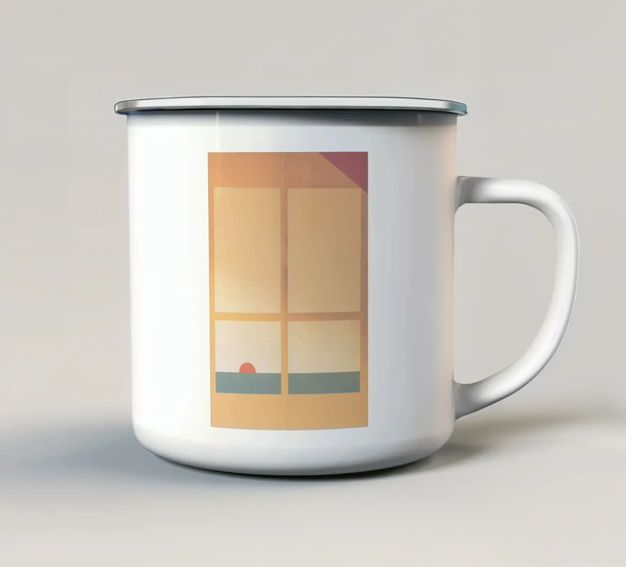 sunset horizon square tazza in smalto da Histrol