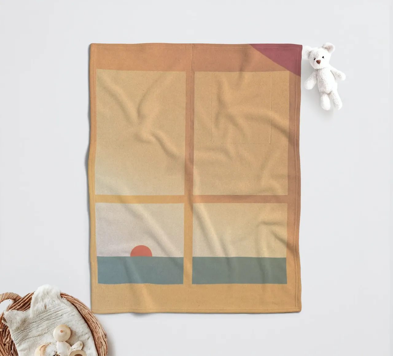 sunset horizon square coperta in pile da Histrol