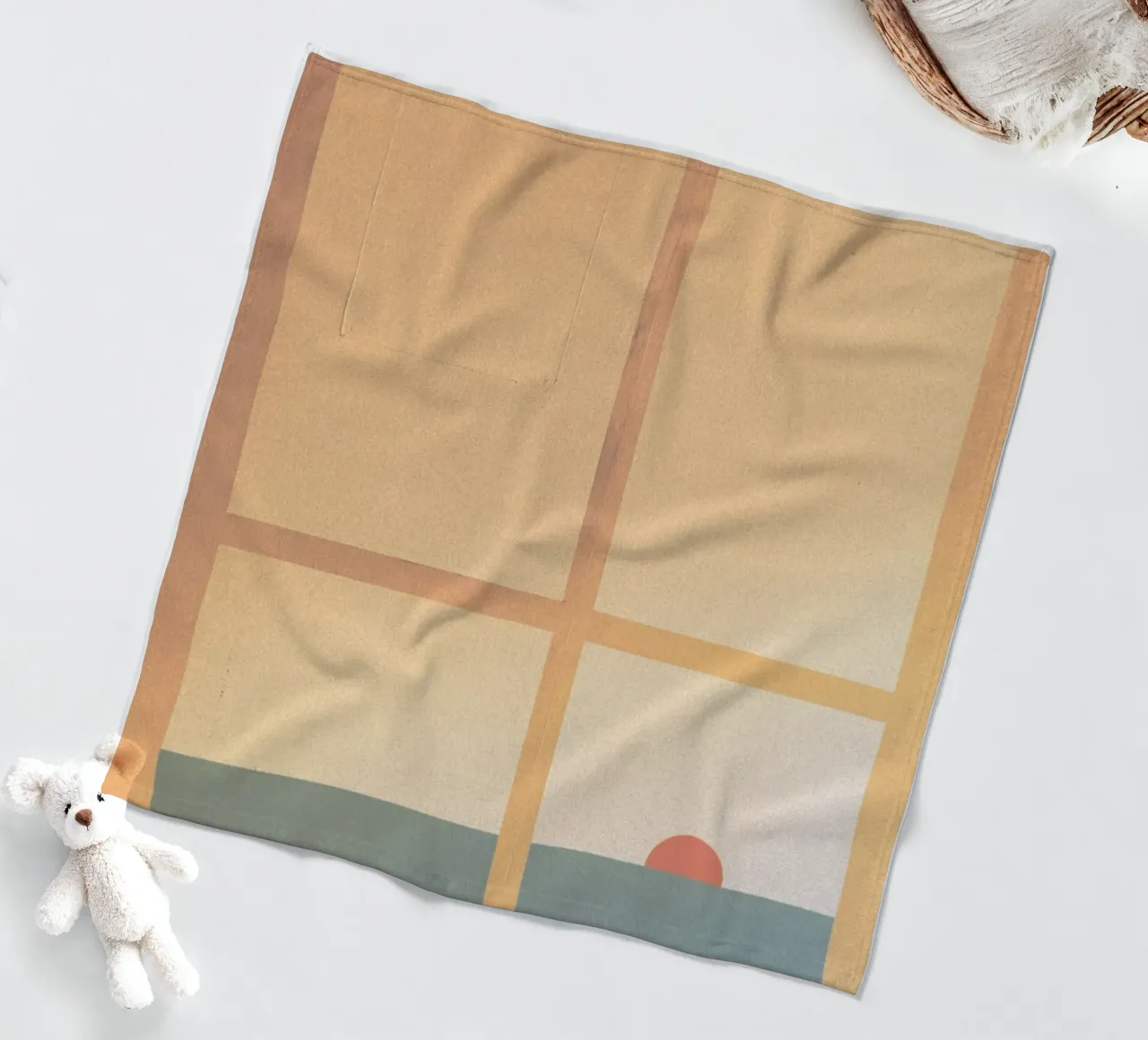 sunset horizon square coperta in pile da Histrol
