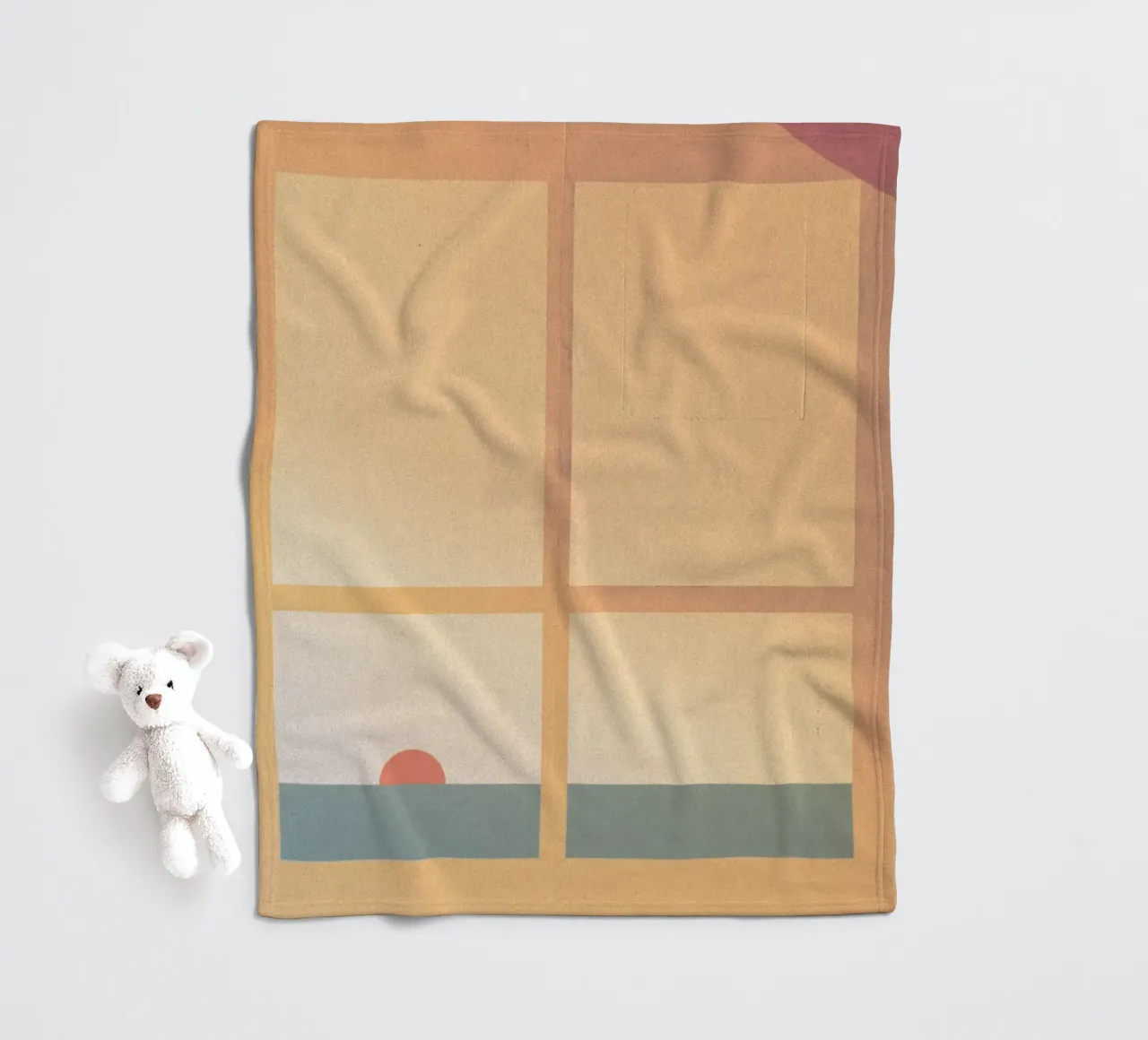 sunset horizon square coperta in pile da Histrol