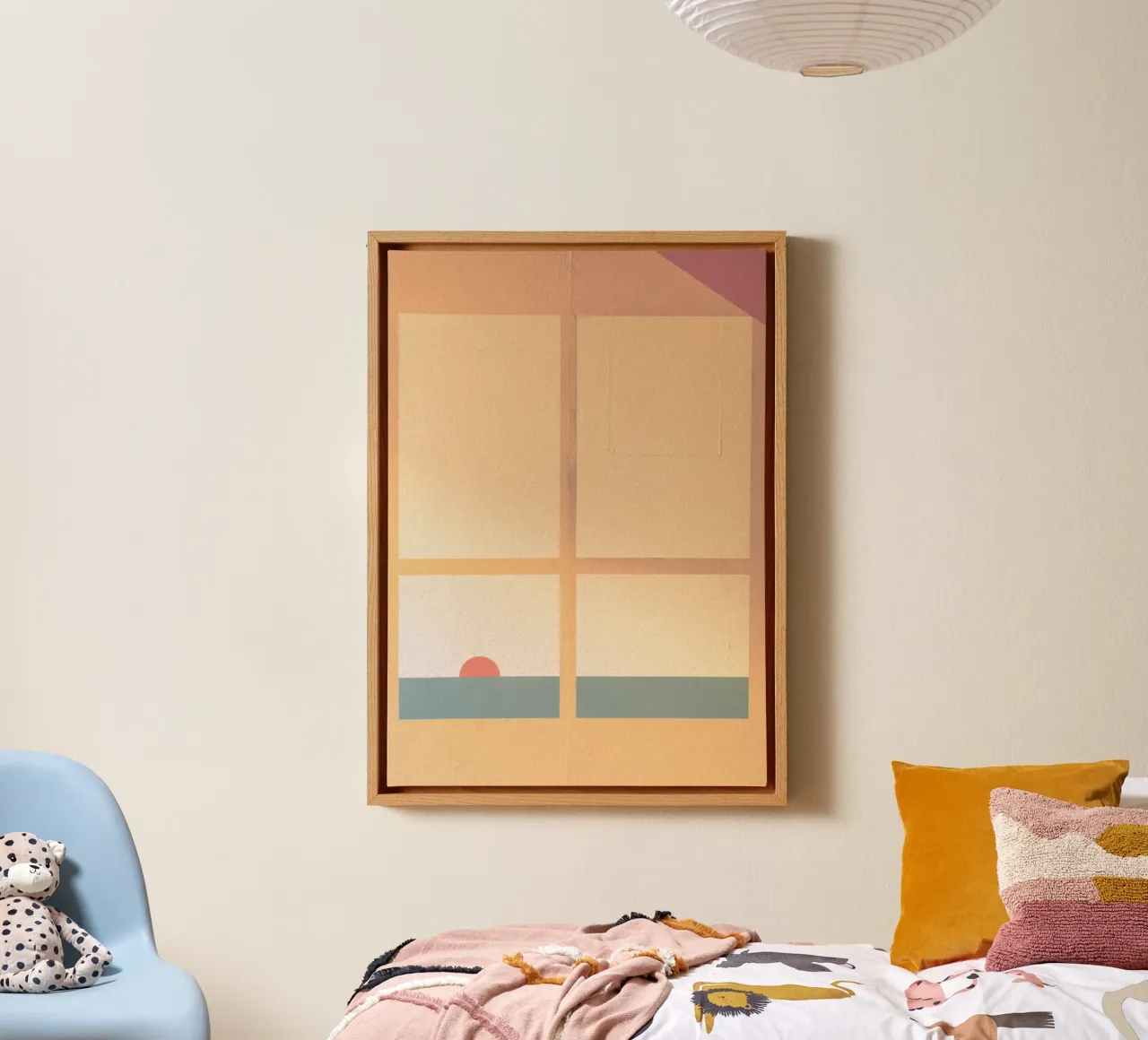 sunset horizon square canvas met Baklijst van Histrol