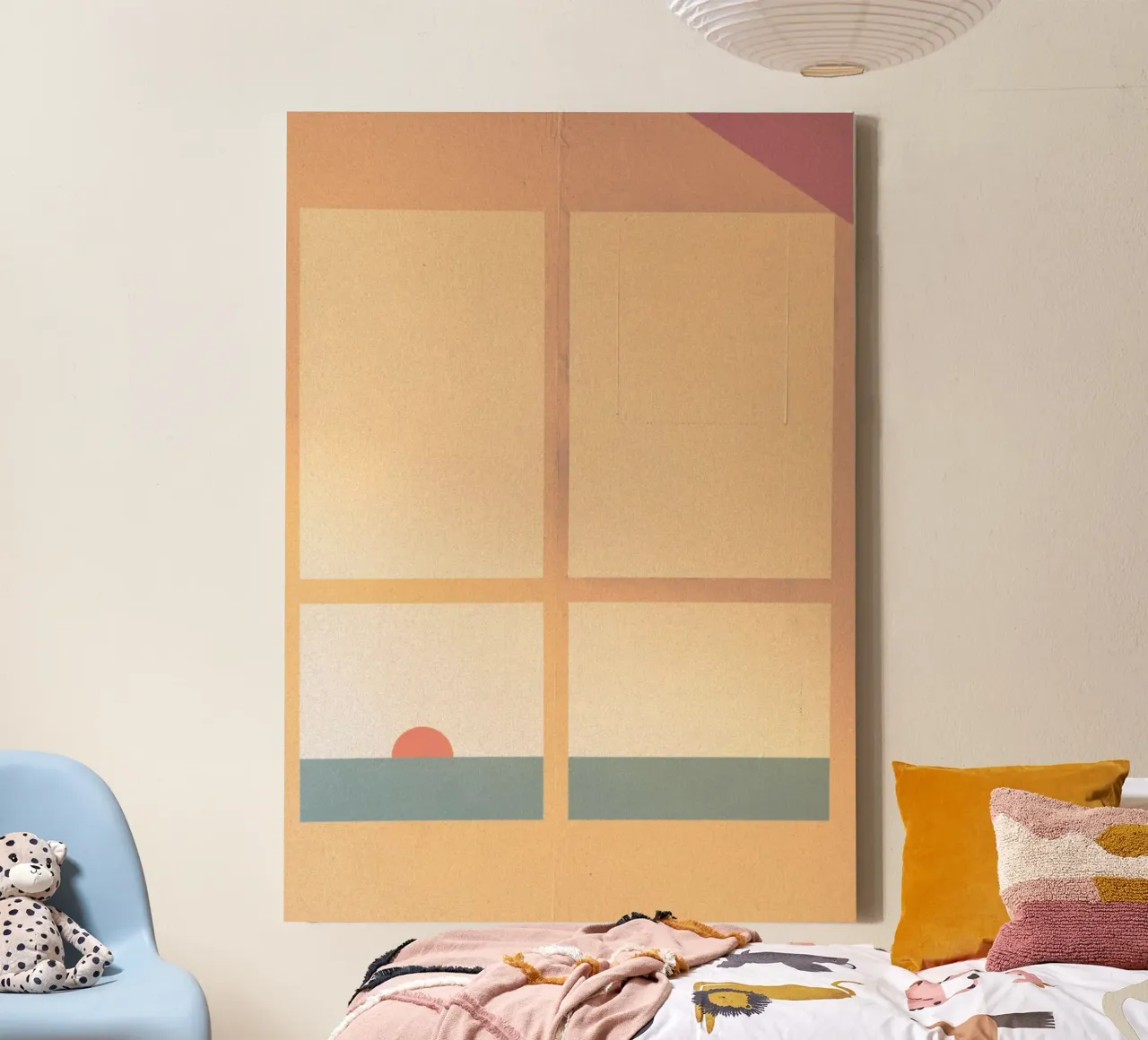 sunset horizon square canvas met Baklijst van Histrol