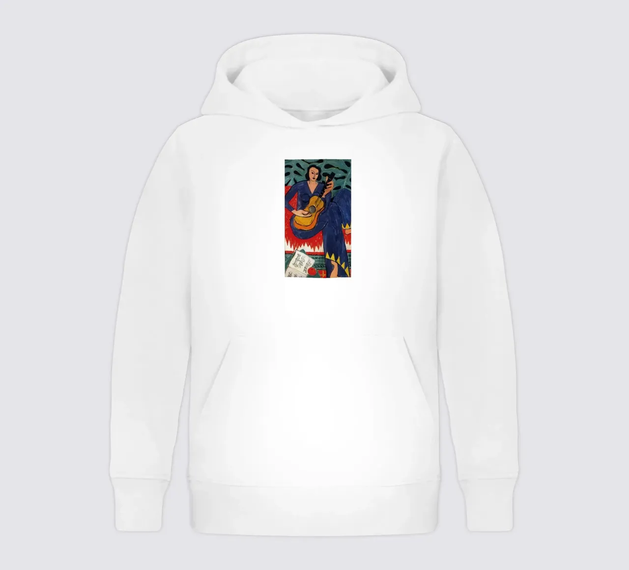 a woman playing guitar kids hoodie by sazkia art