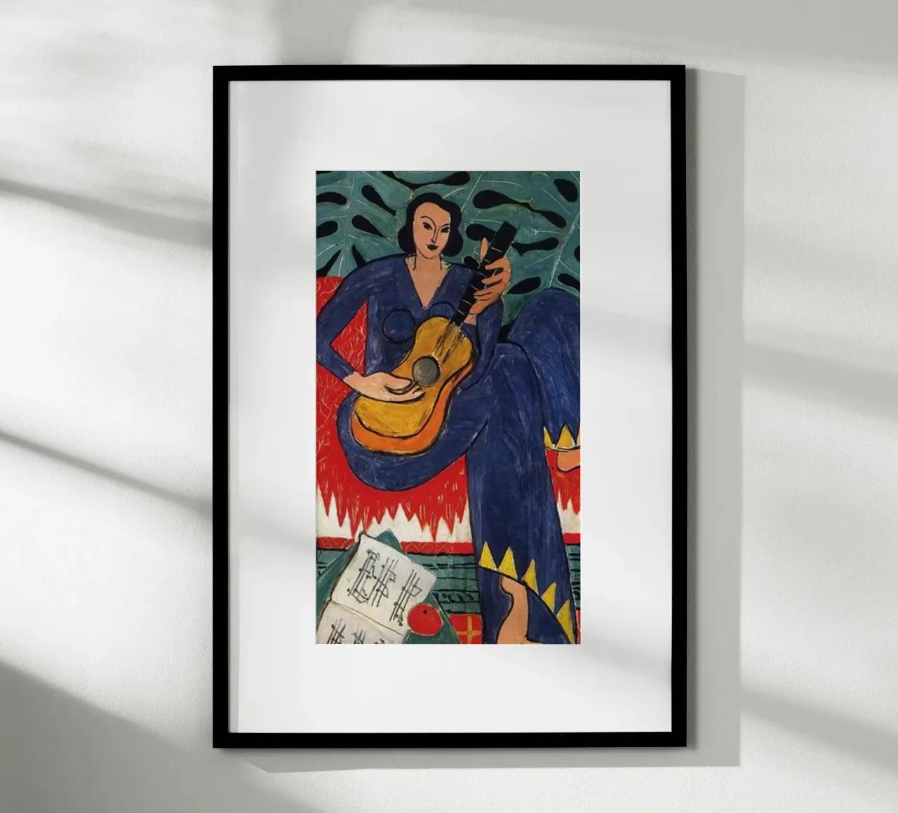 a woman playing guitar poster by sazkia art
