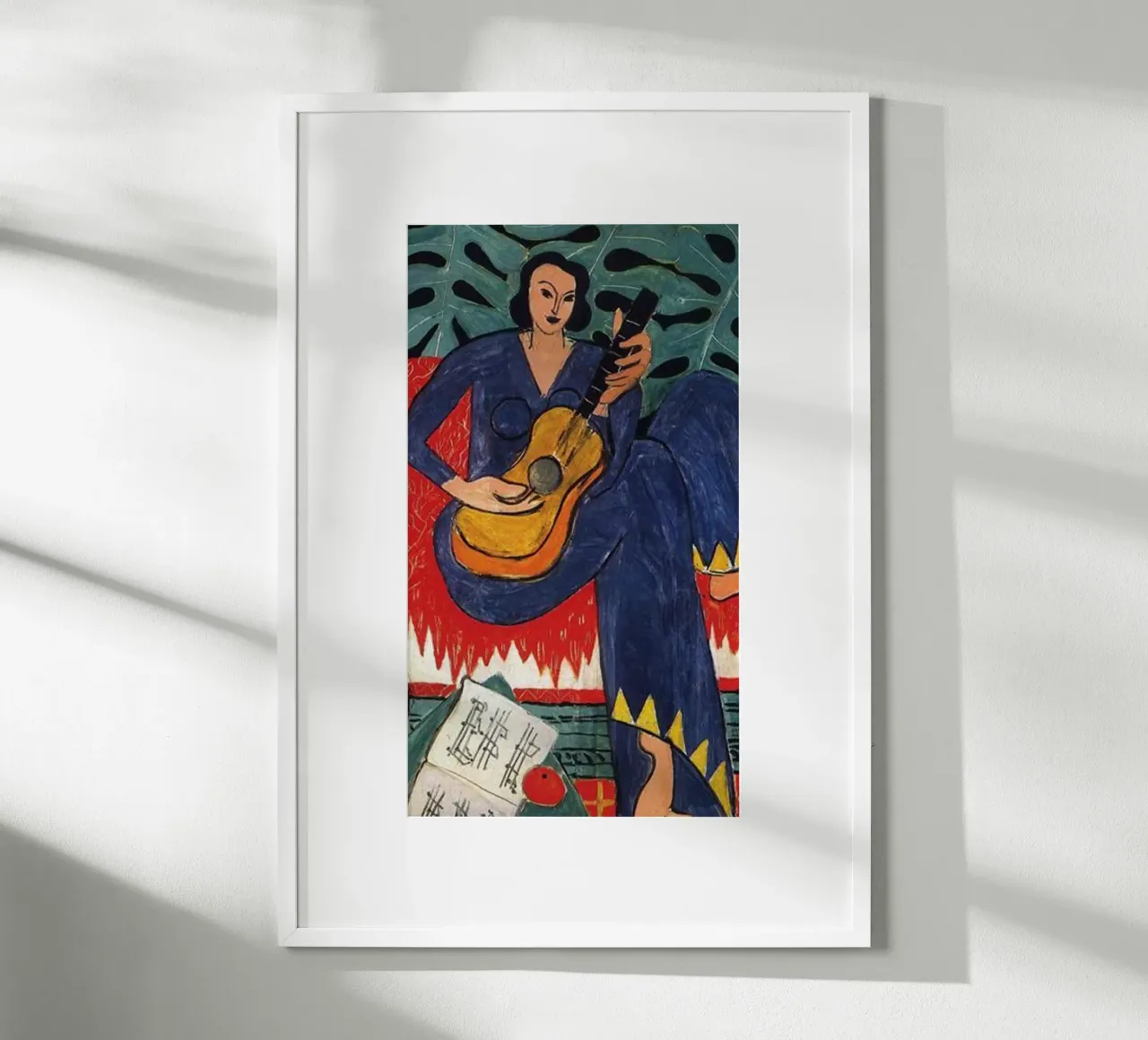 a woman playing guitar poster by sazkia art
