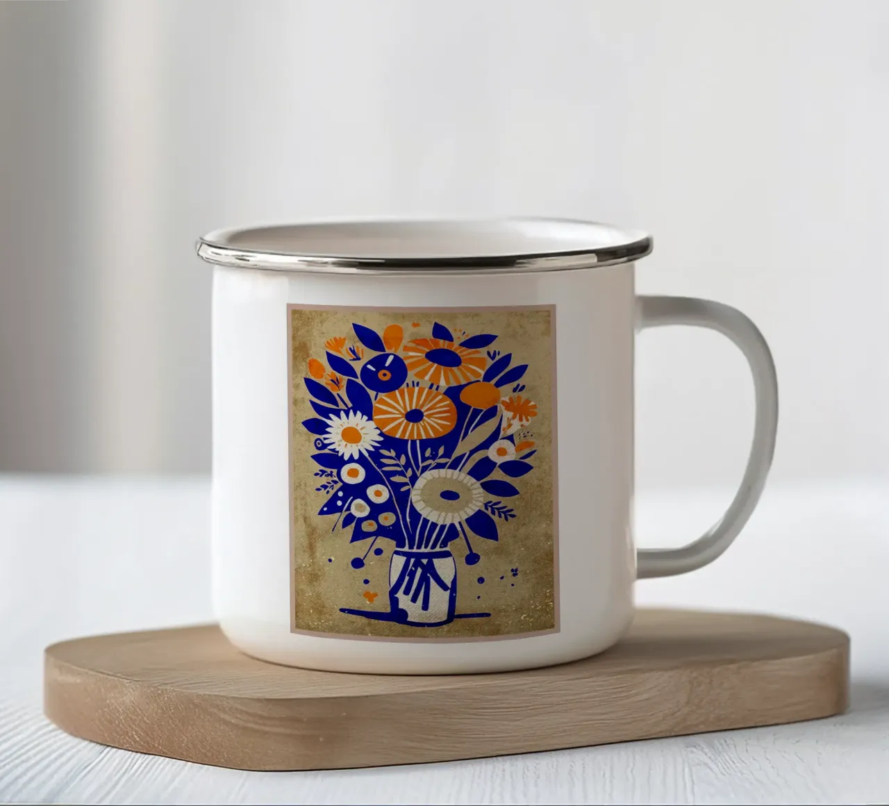 Bouquet di fiori Evelyn tazza in smalto da Modern Geometry