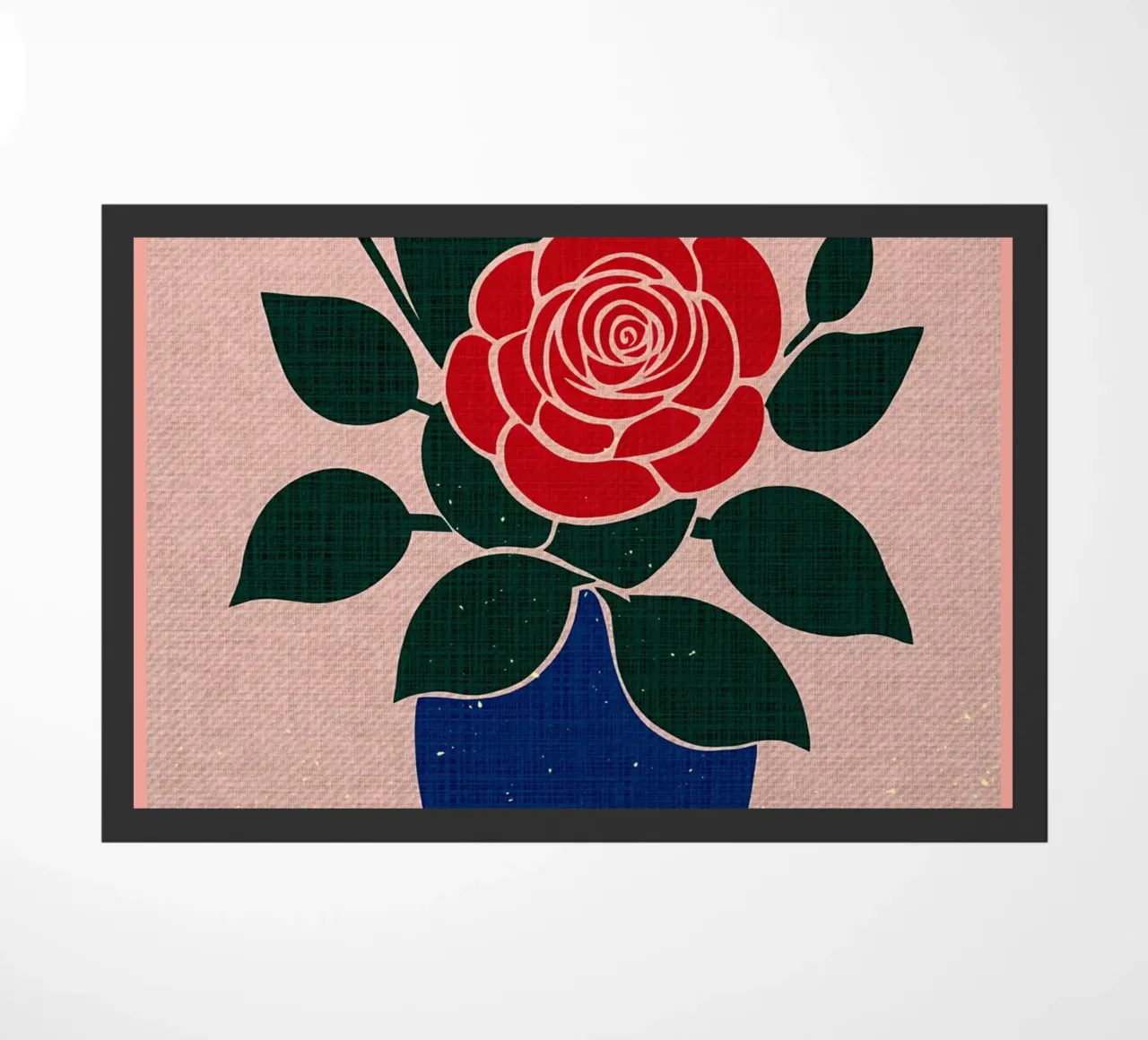 Rosa rossa in vaso blu zerbino da Modern Geometry