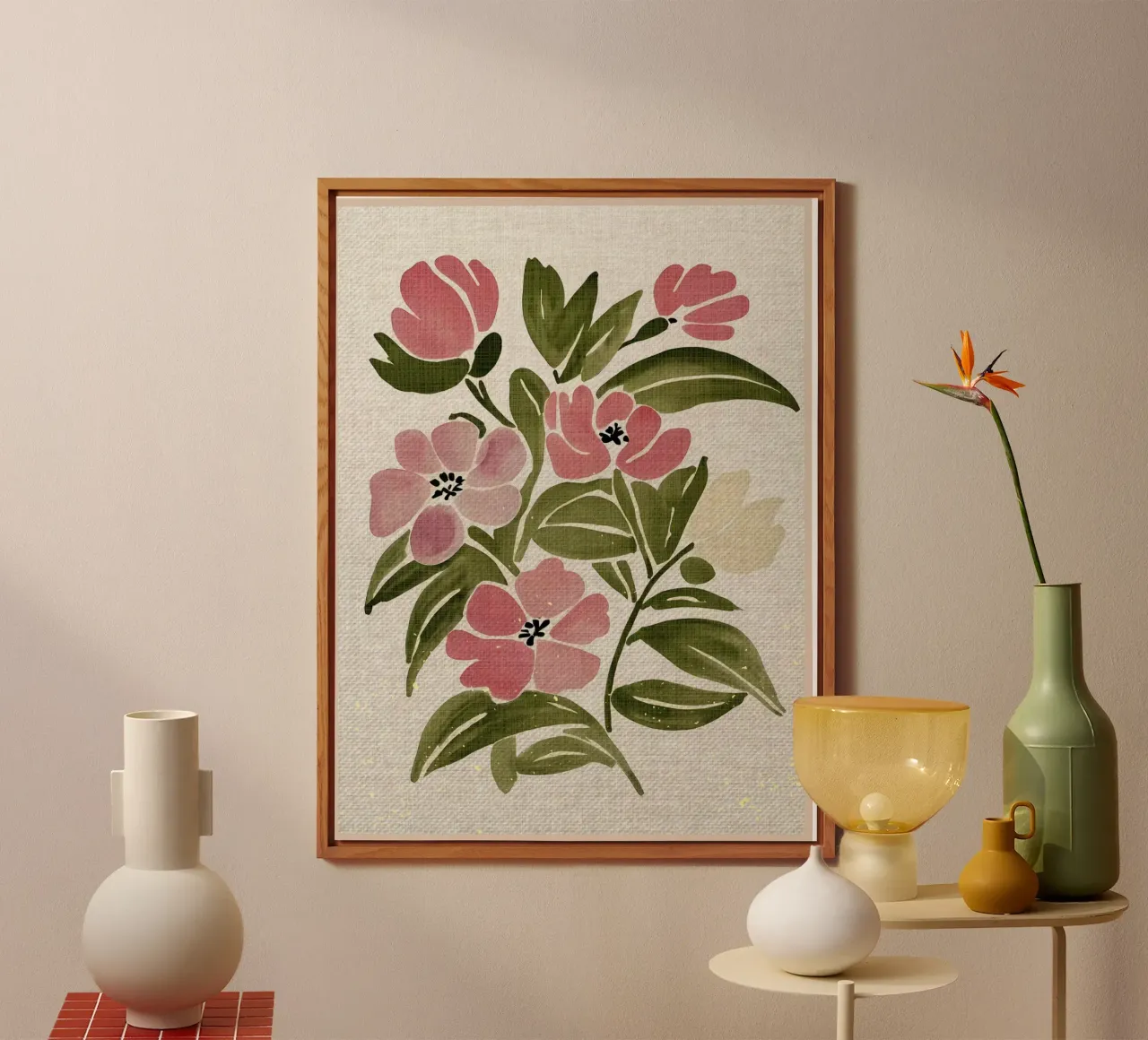 Bouquet floreale acquerellato alluminio dibond da Modern Geometry