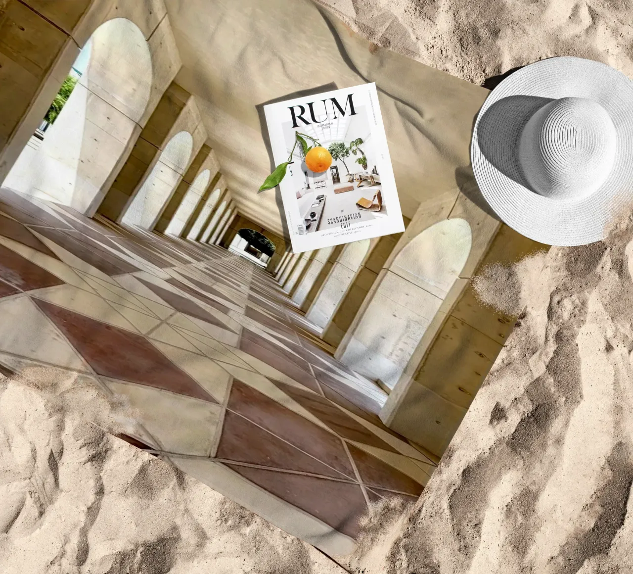 perspective walkway beach towel by Histrol
