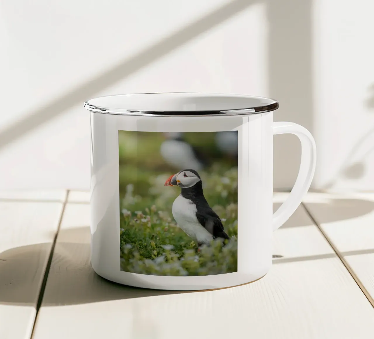 Puffin tazza in smalto da Tom's Wildlife