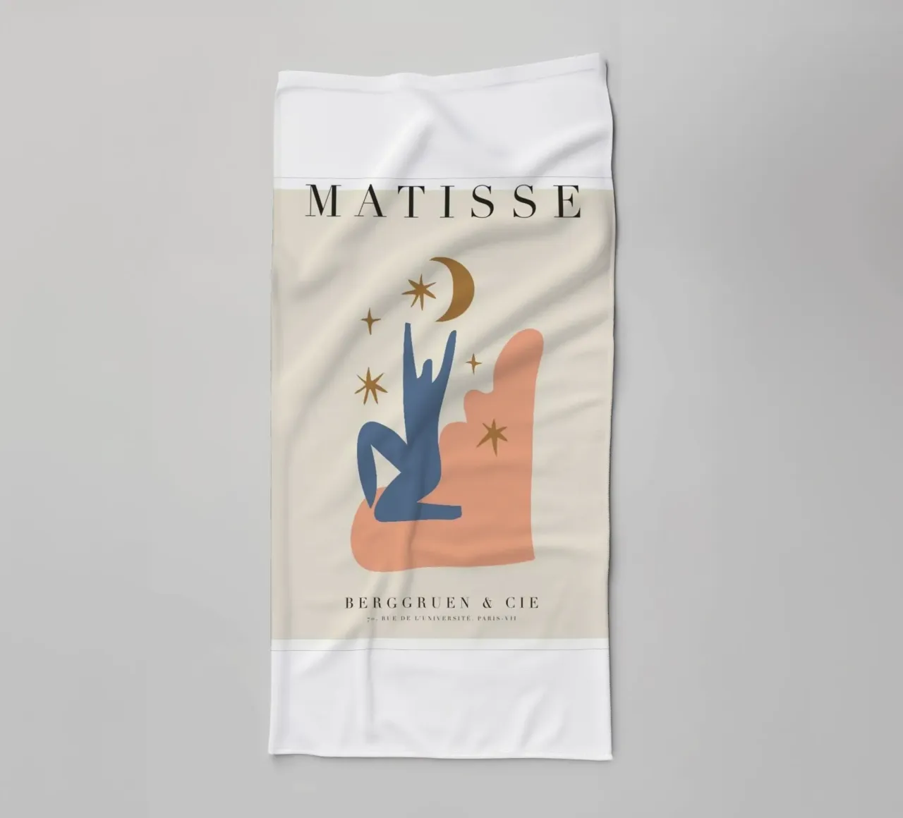 creacent moon towel by sazkia art