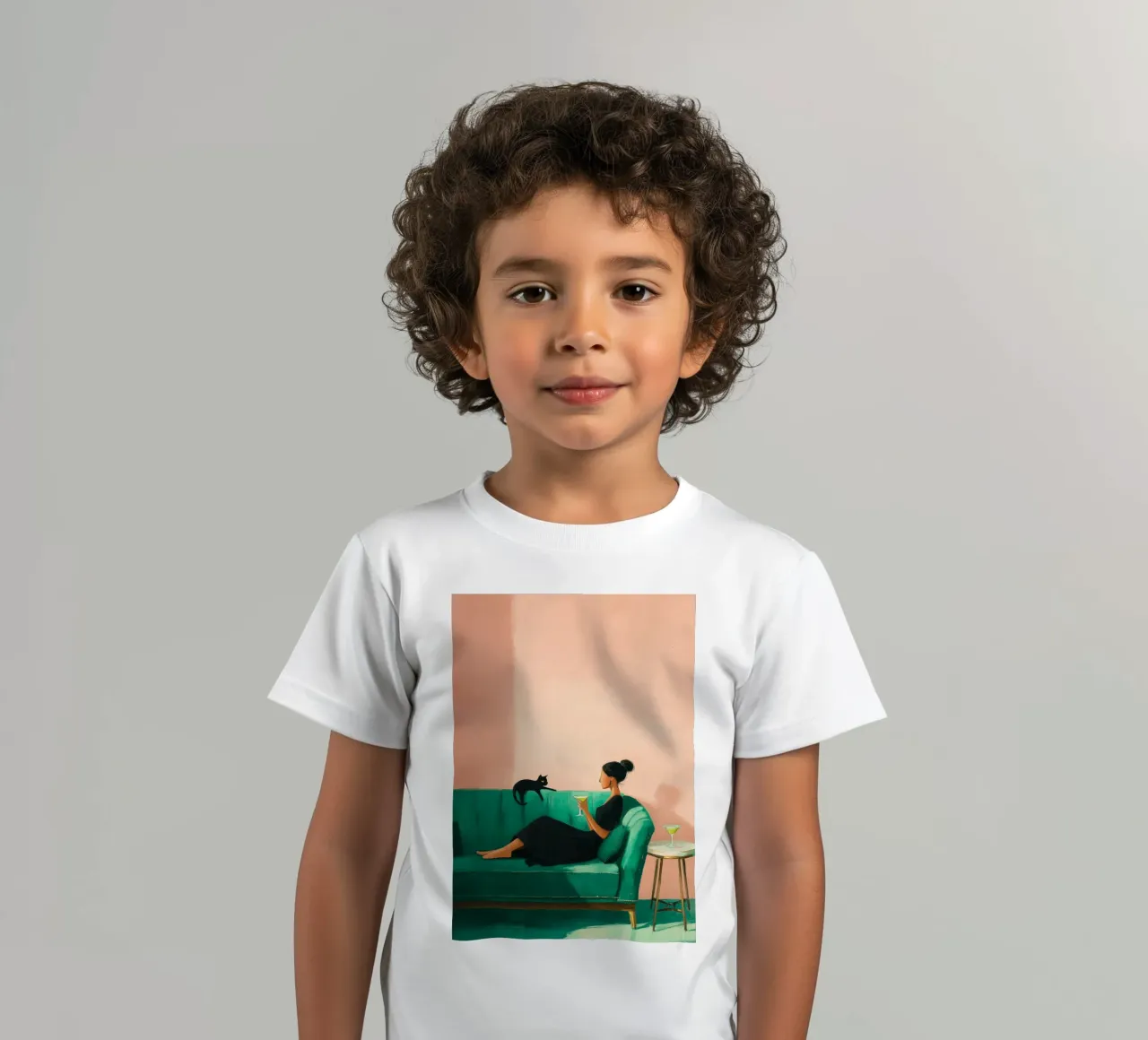 The Martini & the Cat I kids t-shirt by Clara August