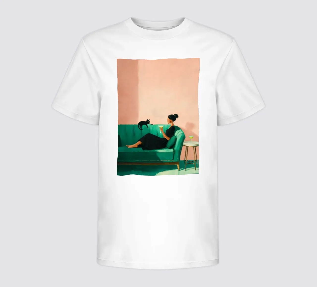 The Martini & the Cat I kids t-shirt by Clara August