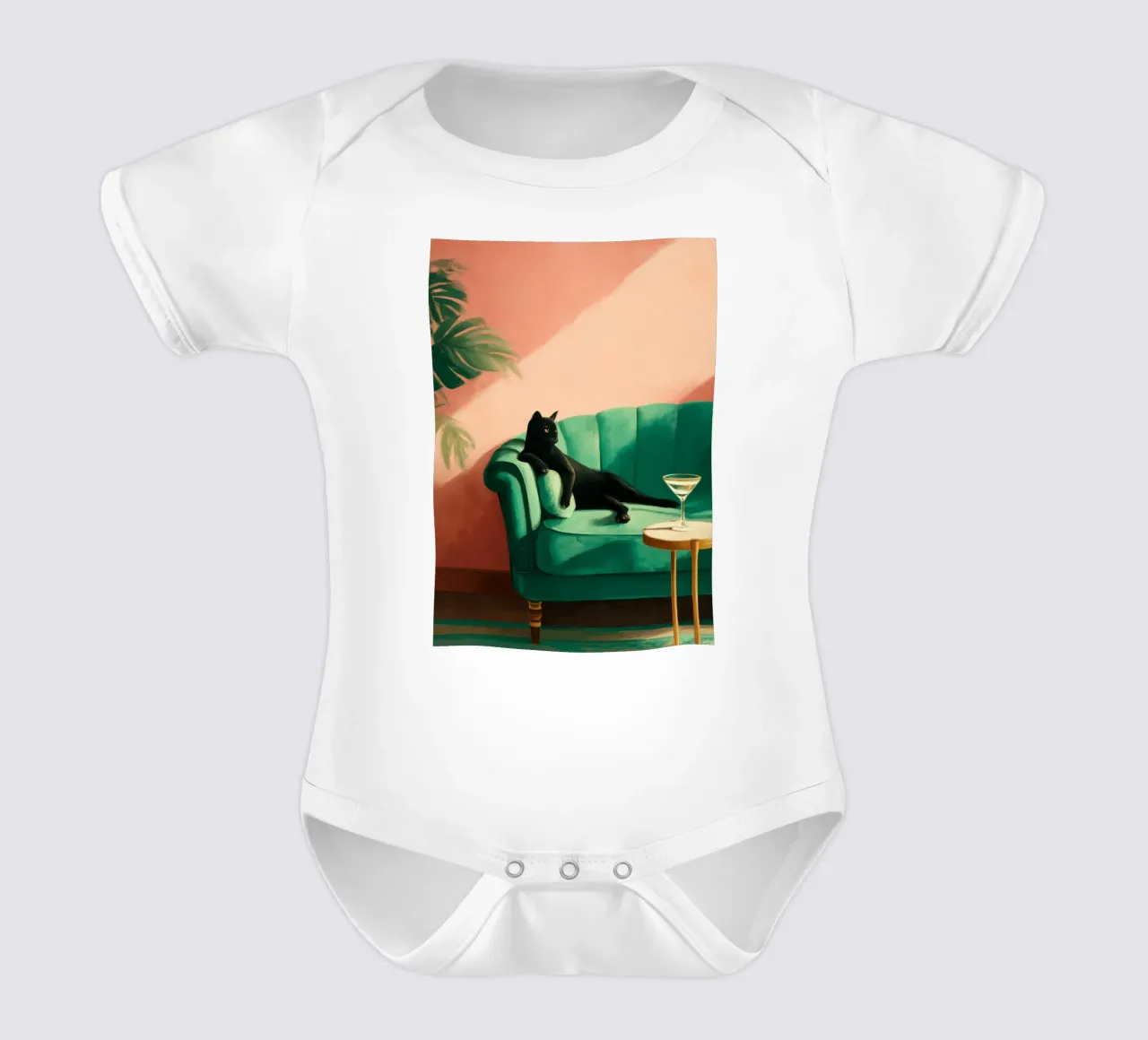 The Martini & the Cat II body neonato maniche corte da Clara August