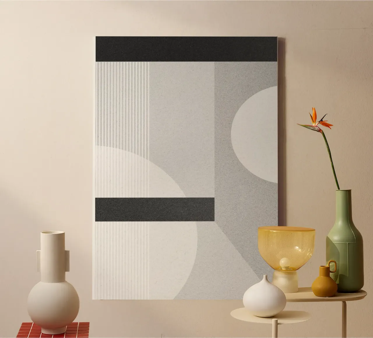 geometric modern abstract art tela da vintageshop