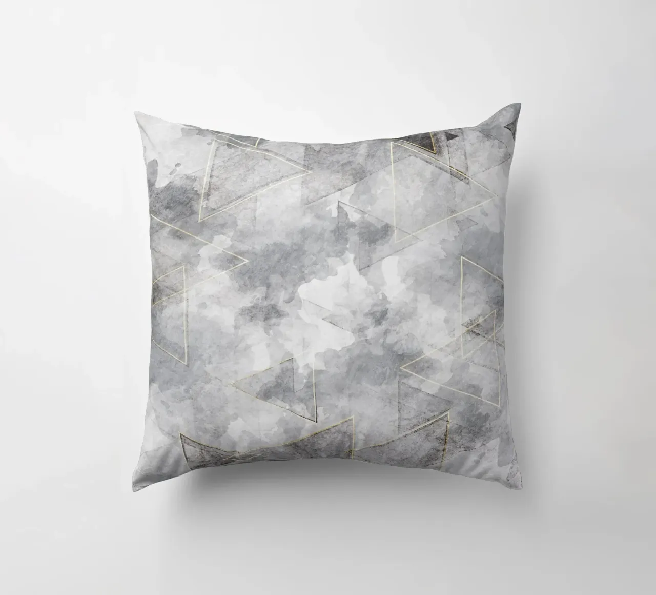 modern abstract art geometric triangles golden cuscino da vintageshop