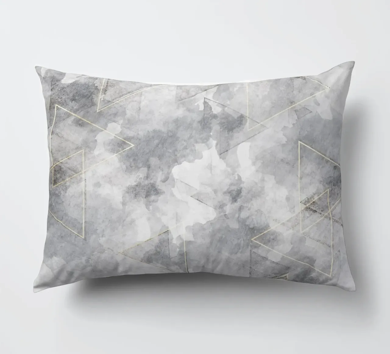 modern abstract art geometric triangles golden cuscino da vintageshop