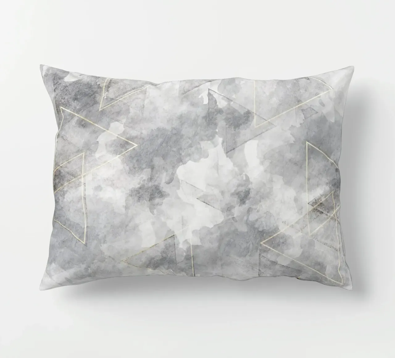 modern abstract art geometric triangles golden cuscino da vintageshop