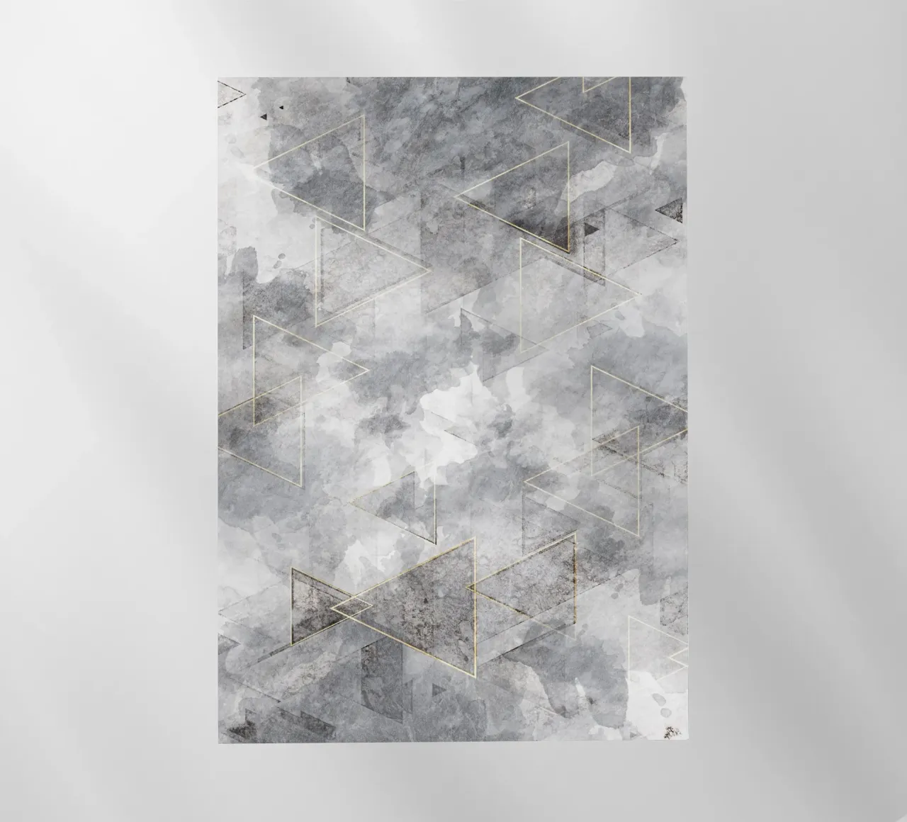 modern abstract art geometric triangles golden lámina retroiluminada de vintageshop