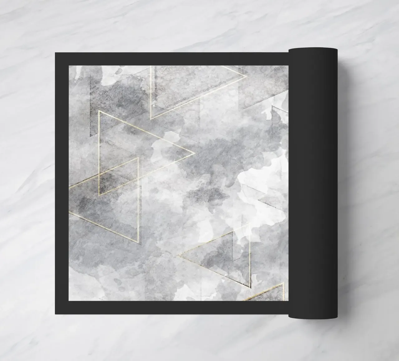 modern abstract art geometric triangles golden zerbino da vintageshop