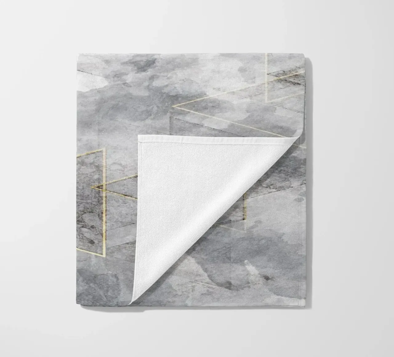 modern abstract art geometric triangles golden telo mare da vintageshop