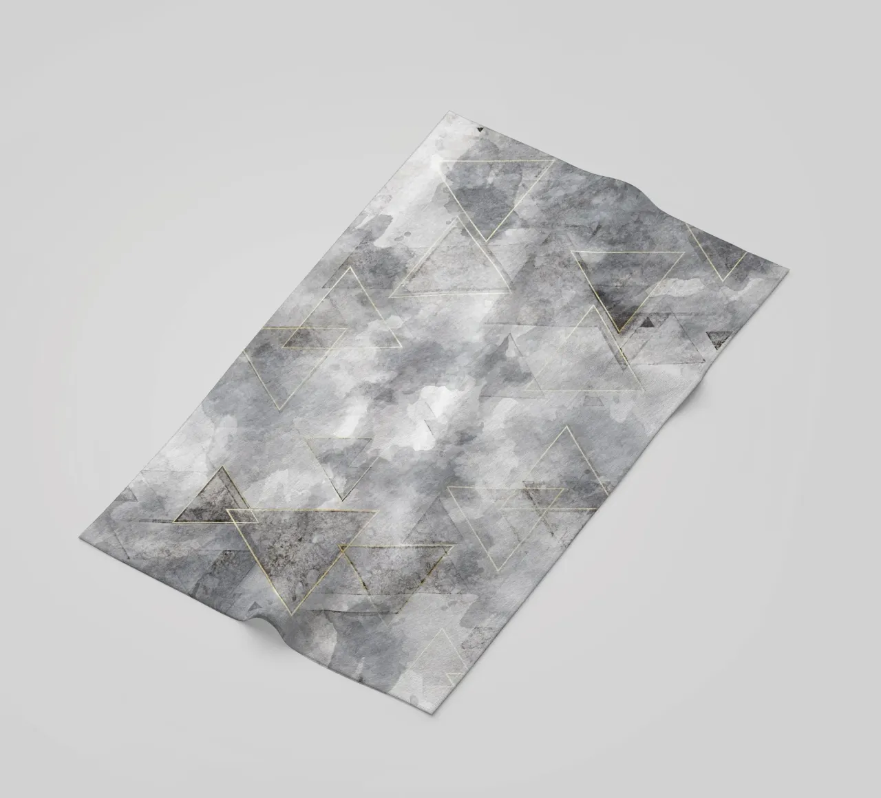 modern abstract art geometric triangles golden telo mare da vintageshop
