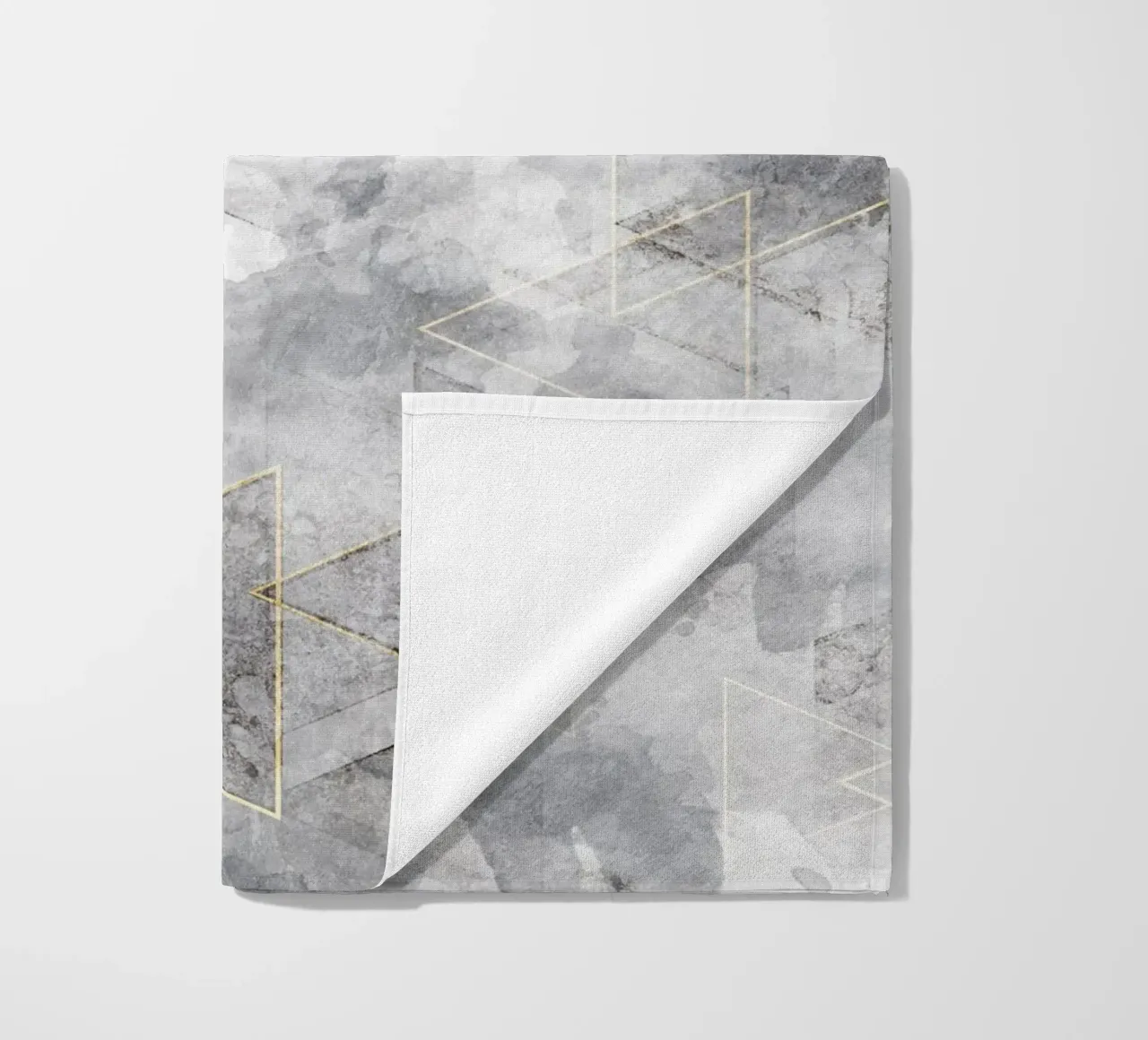 modern abstract art geometric triangles golden telo mare da vintageshop