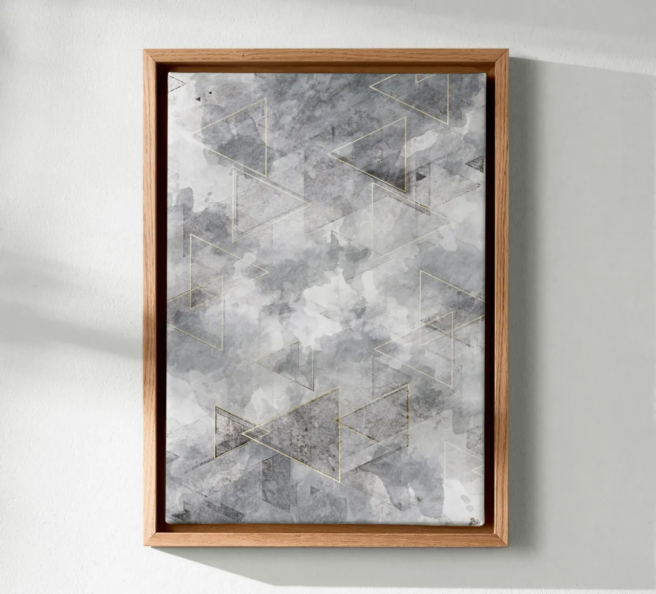 modern abstract art geometric triangles golden tela da vintageshop
