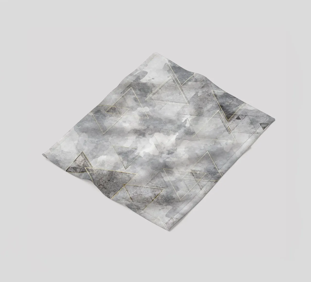 modern abstract art geometric triangles golden coperta in pile da vintageshop