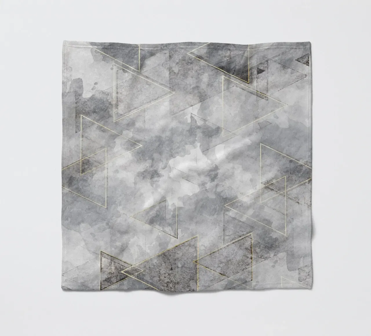 modern abstract art geometric triangles golden coperta in pile da vintageshop