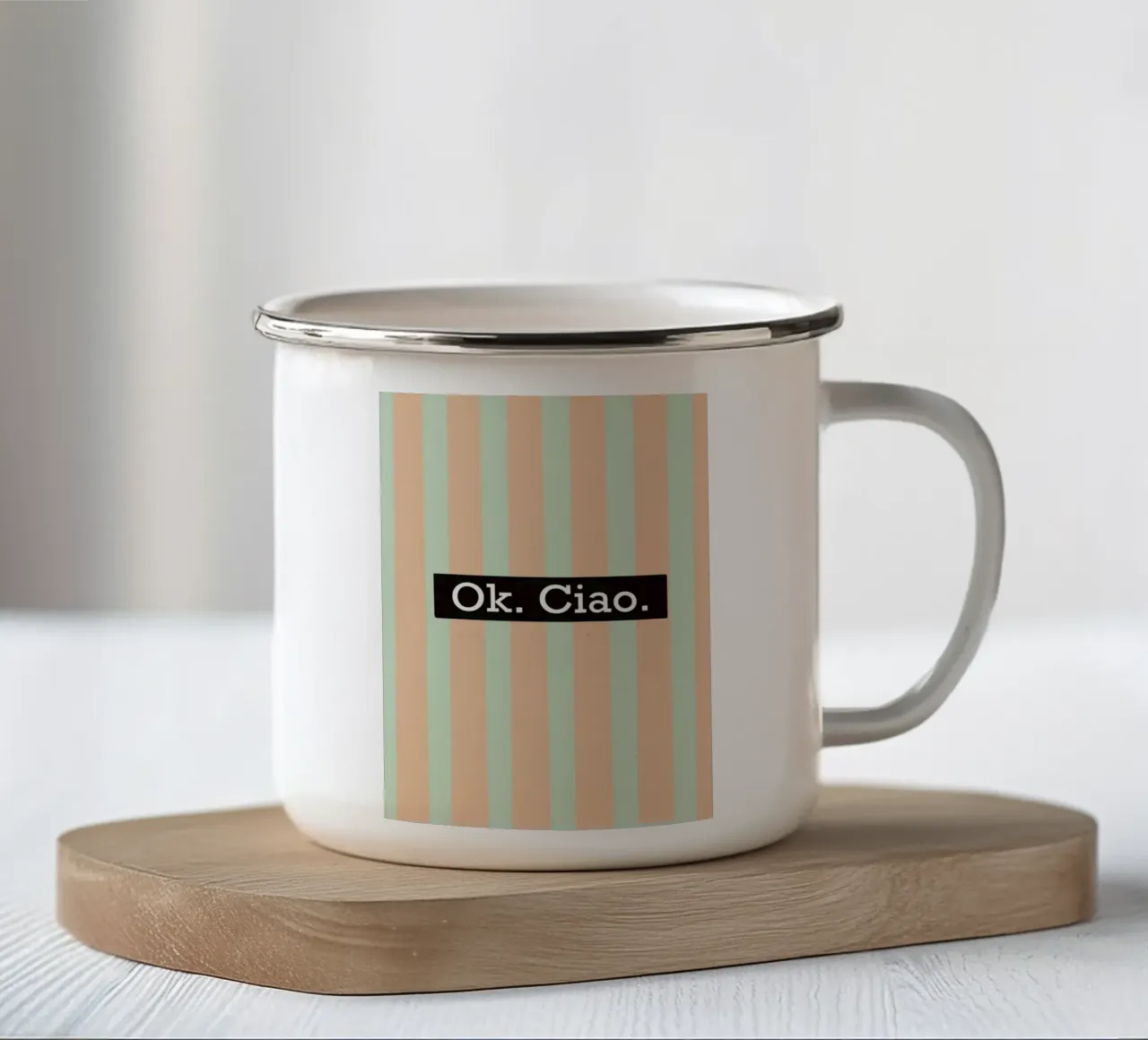 OK. Ciao. tazza in smalto da litt&lines
