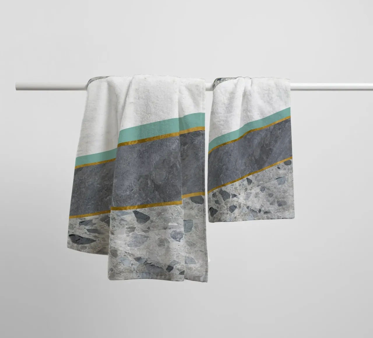 modern abstract art geometric towel by vintageshop