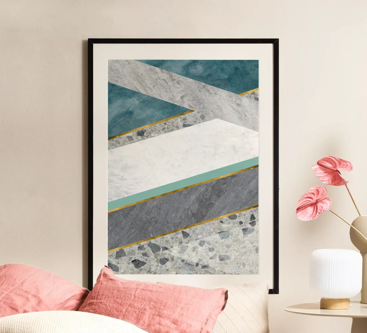 modern abstract art geometric poster da vintageshop