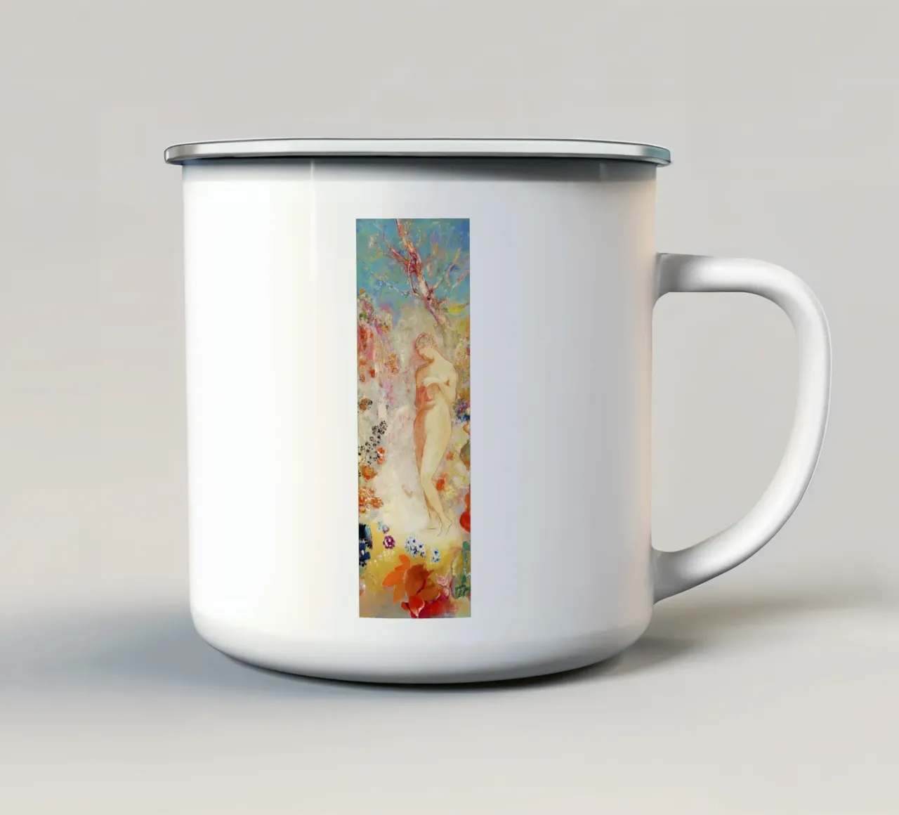 Pandora (1914) di Odilon Redon tazza in smalto da Classic Art Prints