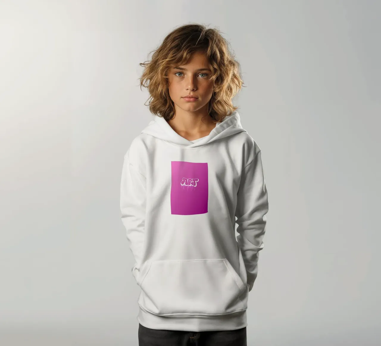 Pink Art kids hoodie by Flo Klein