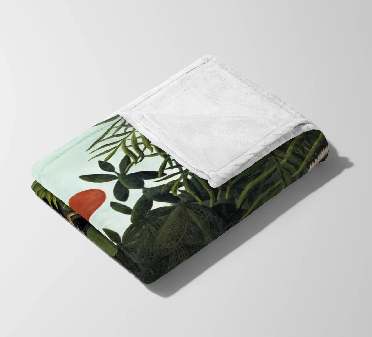 Foresta vergine con tramonto (1910) di Henri Rousseau coperta in pile da Classic Art Prints
